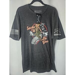 NWT Grunt Style Shirt Mens XL Gray T-shirt Graphic Print Sucks To Be You Tee
